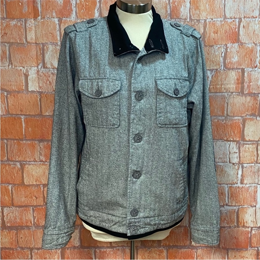 Kane & Unke Men's Gray Cotton Twill Jacket‎